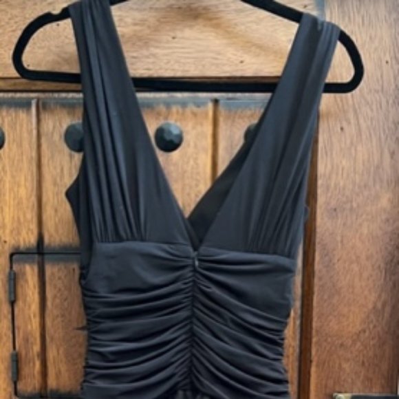 Max & Cleo Semi Formal Black Tulle Fit Flare Dress - Elegant Black Sleeveless - Picture 11 of 16